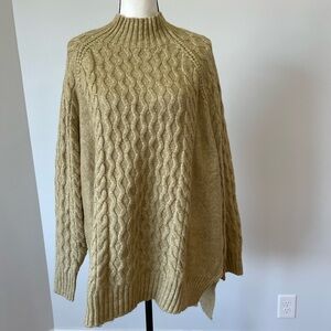 A New Day plus size sleeve cable knit sweater new size XXL neutral cottage NWT